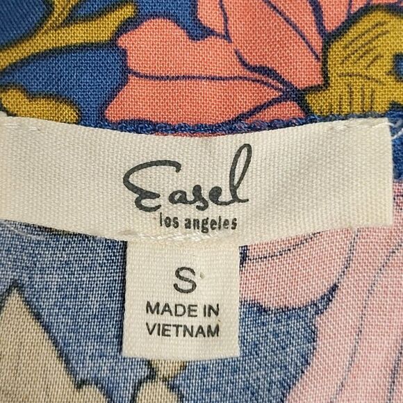 NEW Easel Oversized Small Multi-Color Floral Dress 3/4 Wide Sleeves BOHO Resort - Picture 3 of 15